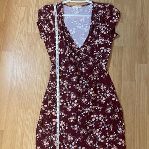 Ultra Flirt Burgundy Floral Dress